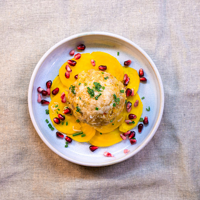 Recipe: South Tyrolean Pumpkin Dumplings on Yellow Beetroot Carpaccio