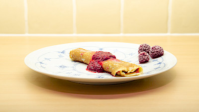 Pancakes with Homemade Raspberry Jam